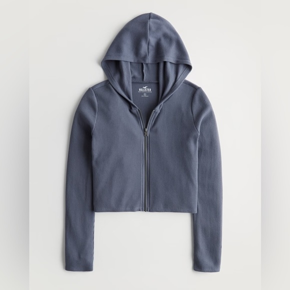 2 NWT Hollister waffle zip hoodies - Picture 2 of 8